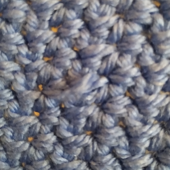 Artisan Handmade Crocheted Crochet Baby Blanket Blue White - Picture 7 of 11